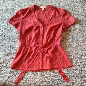 Women's Red Button-Up Top